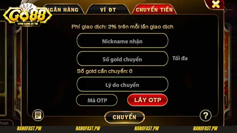 Rút Tiền Go88 -Hướng Dẫn Cách Thức Rút Tiền Nhanh Chóng Nhất 2 Điền các thông tin cần thiết vào biểu mẫu rút tiền Go88