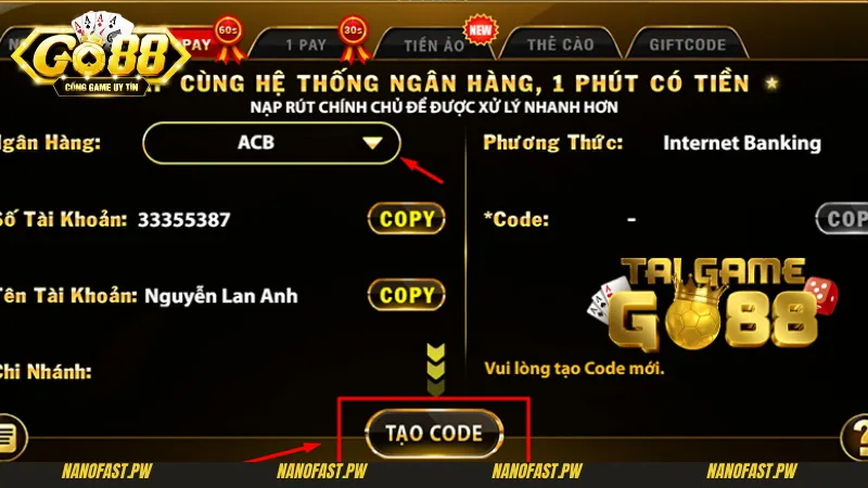 Nạp Tiền Go88 - Khám Phá Các Bước Nạp Tiền Nhanh Chóng Nhất 4 Giới hạn mức thanh toán khi nạp tiền Go88